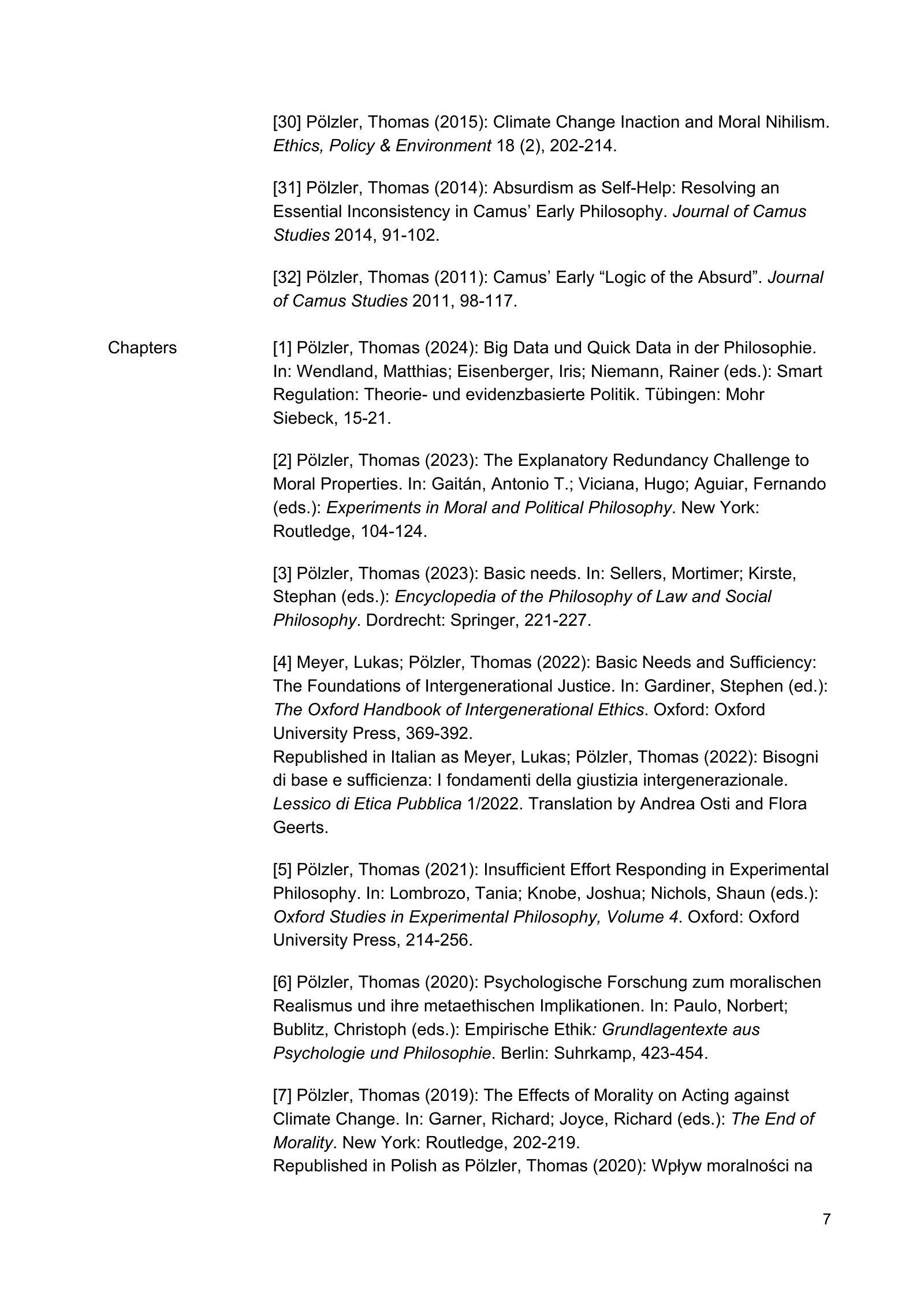 Curriculum vitae of Thomas Pölzler, page 7 of 25