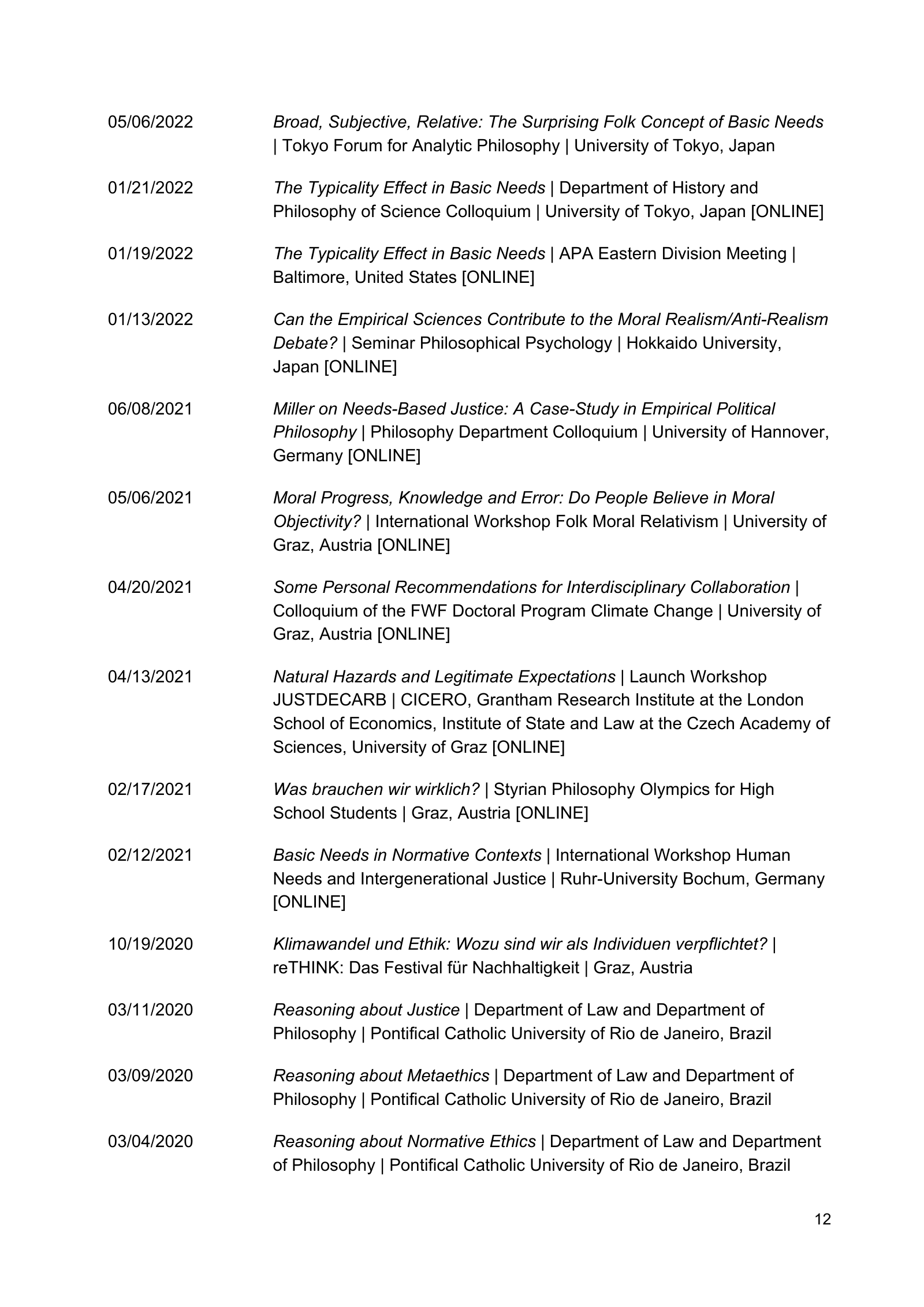 Curriculum vitae of Thomas Pölzler, page 12 of 25