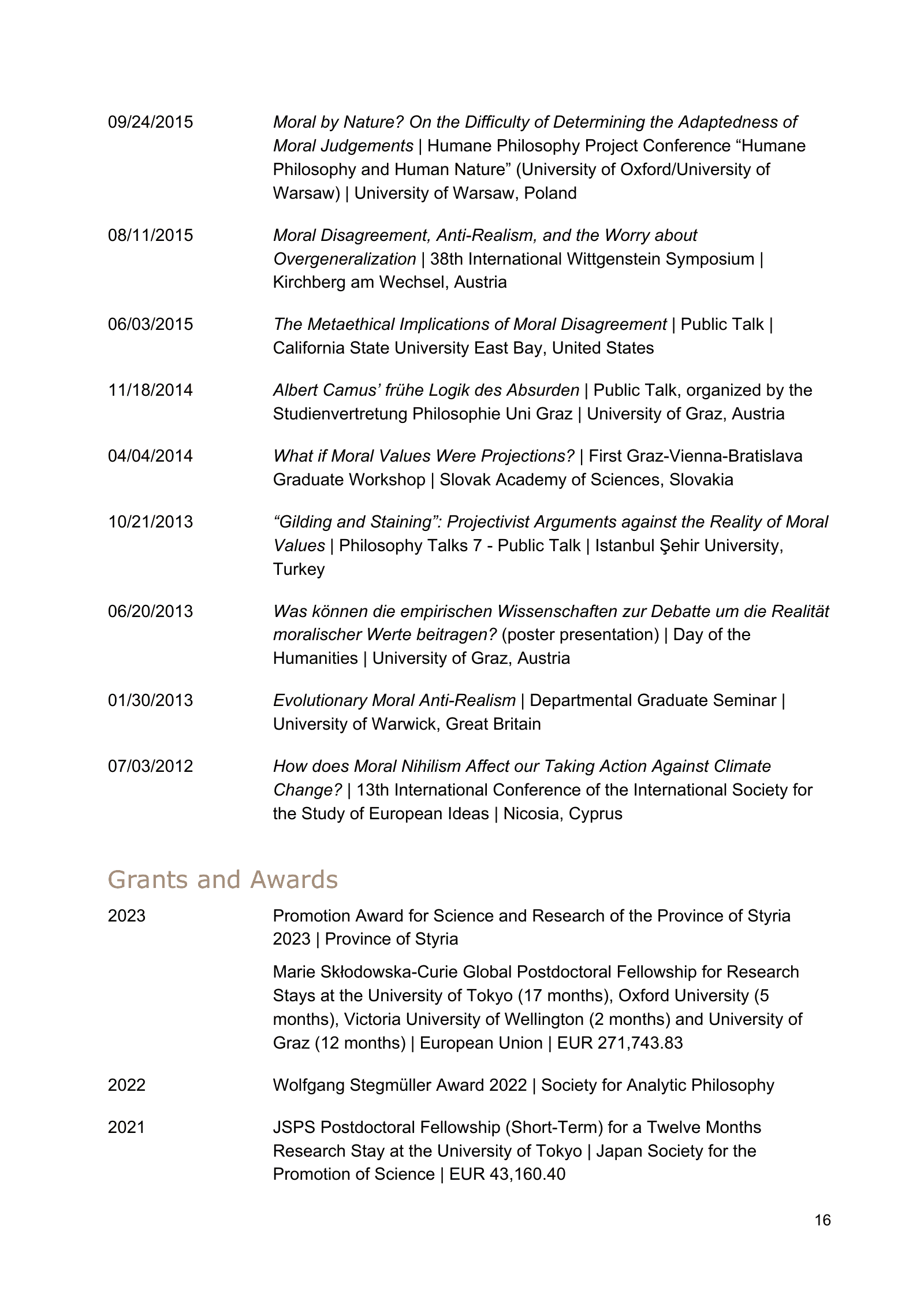 Curriculum vitae of Thomas Pölzler, page 16 of 25