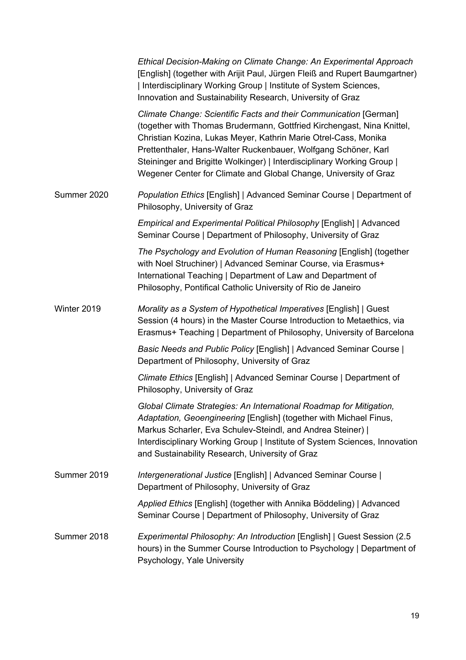 Curriculum vitae of Thomas Pölzler, page 19 of 25