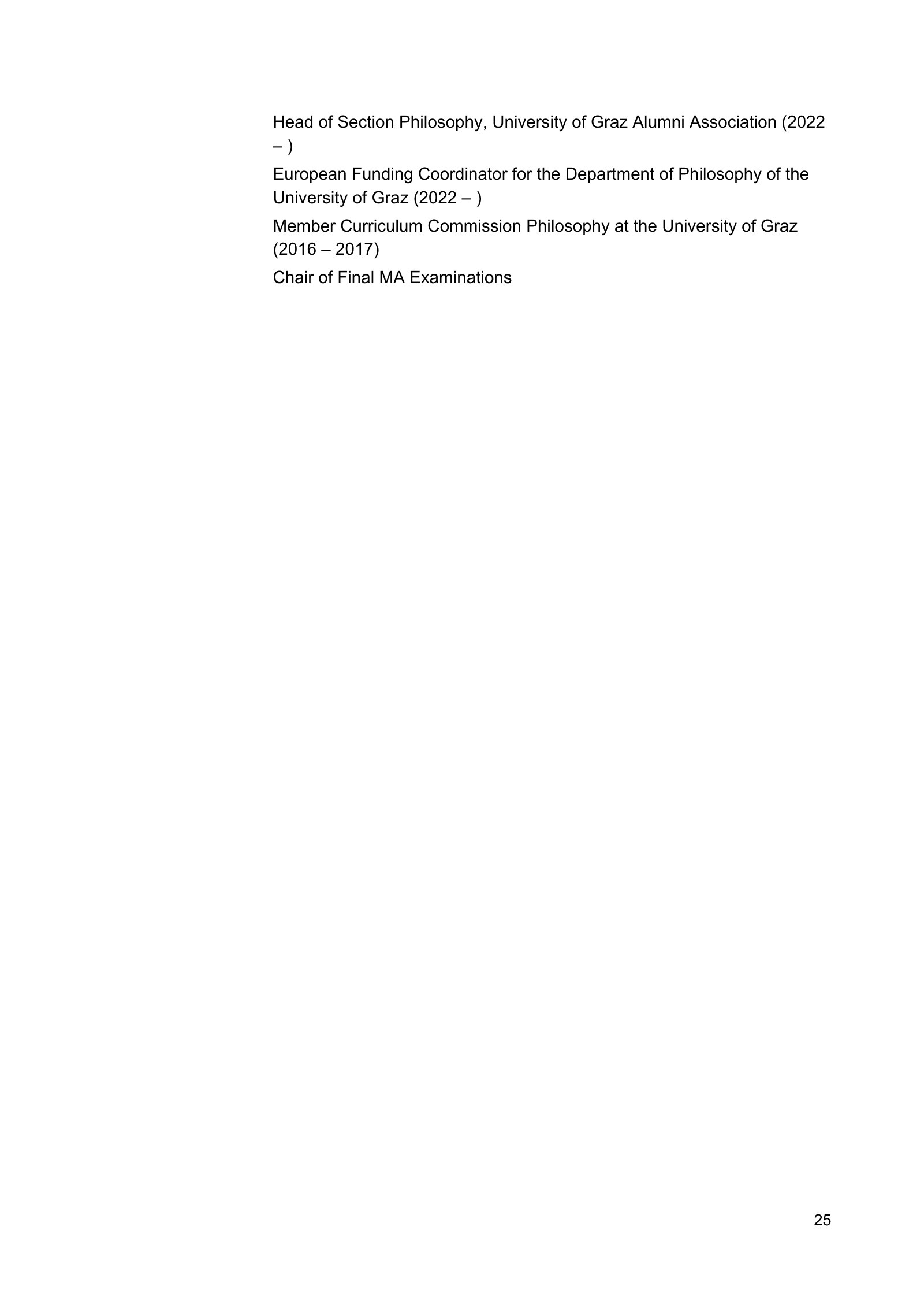 Curriculum vitae of Thomas Pölzler, page 25 of 25